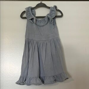 Kate Quinn Sky Blue Pom-Pom Trim Twirl Dress